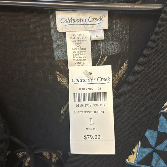 NWT Cold Water Creek Tie Front Cardigan - Picture 2 of 4
